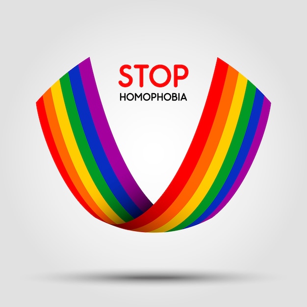 Premium Vector Stop Homophobia Lgbt Ribbon On Light Background Element In
