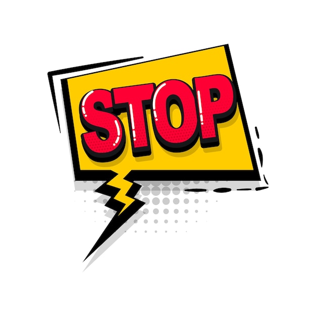 Premium Vector | Stop no comic text sound effects pop art style vector ...