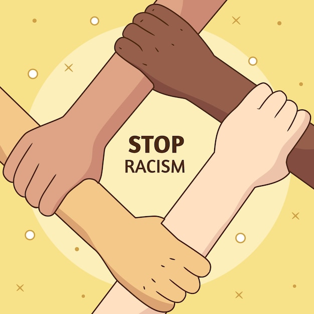 Stop racism illustration concept Free Vector