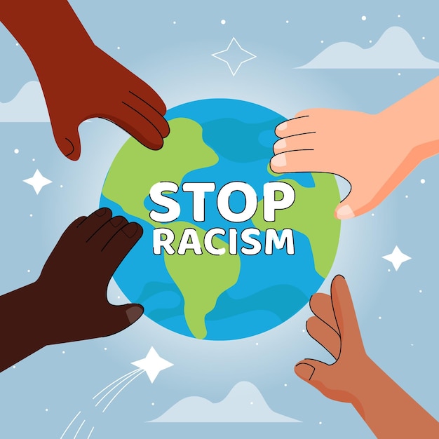 Stop racism with hands | Free Vector