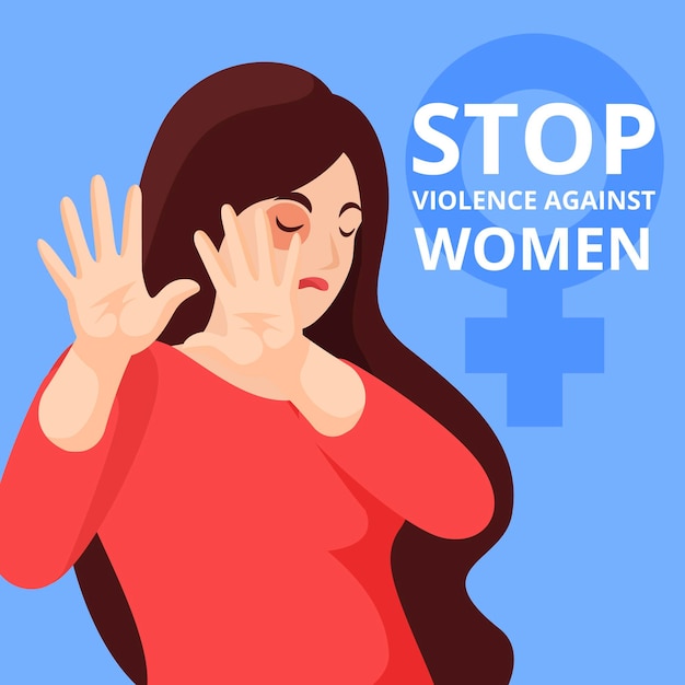 Free Vector Stop violence against woman illustrated