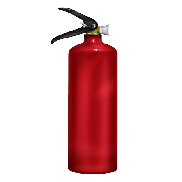 Stored-pressure, handheld fire extinguisher with red gallon Free Vector