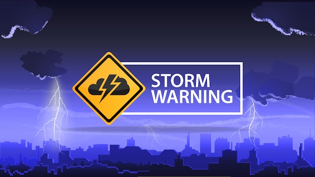 Premium Vector | Storm warning banner