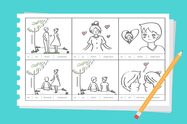 Free Vector | Storyboard about love concept