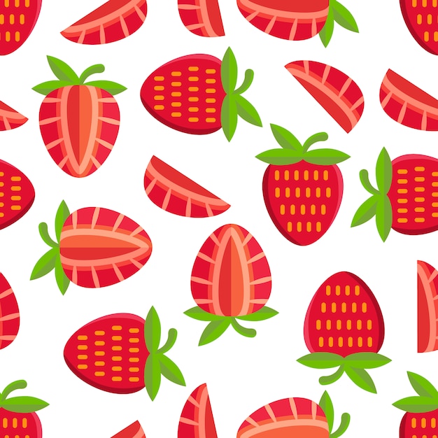 Free Vector Strawberries pattern background