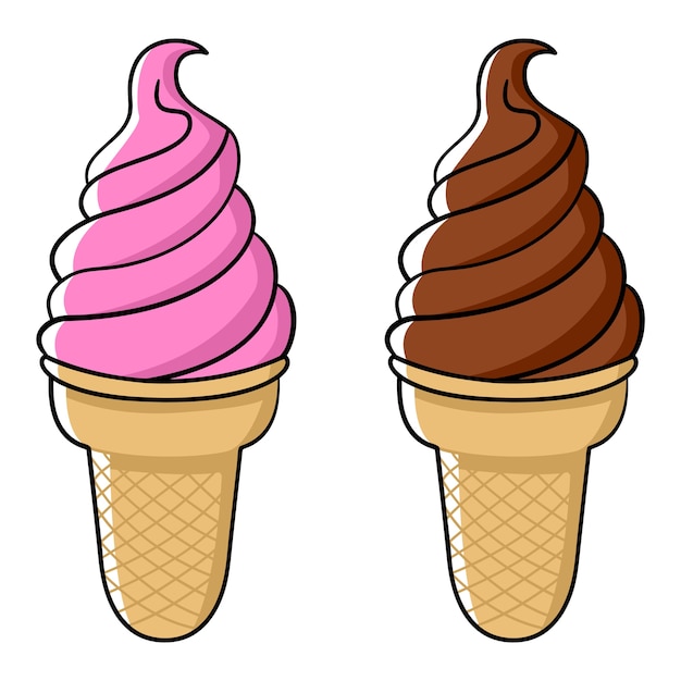 Premium Vector Strawberry And Chocolate Ice Cream