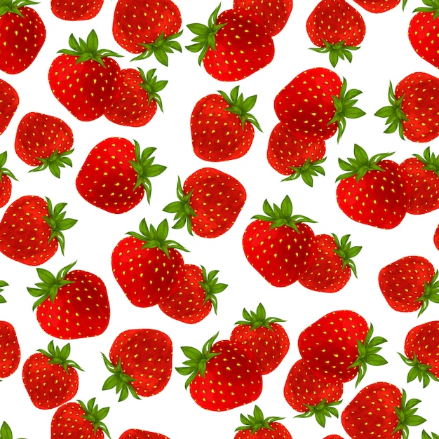 Strawberry Seamless Pattern Free Vector 