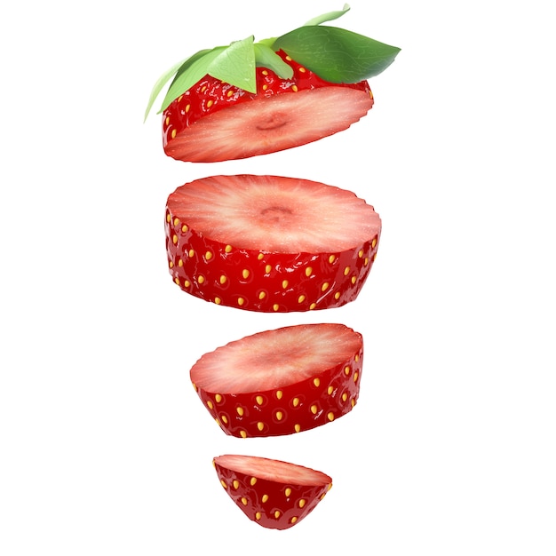 Premium Vector Strawberry slices isolated