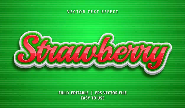 Premium Vector | Strawberry text effect, editable text style