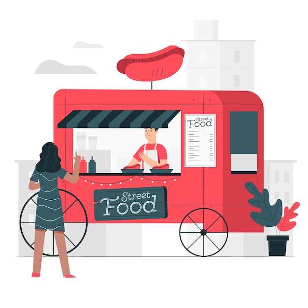 Street food illustration concept Vector | Free Download