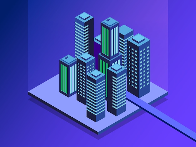 Streets of the city connected to computer network. Premium Vector