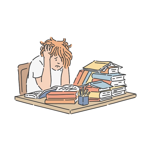 homework stress cartoon