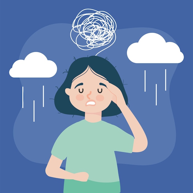 Premium Vector | Stressed woman illustration