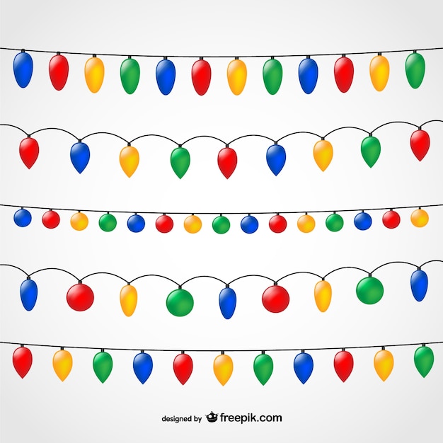 String of Christmas lights Vector Free Download