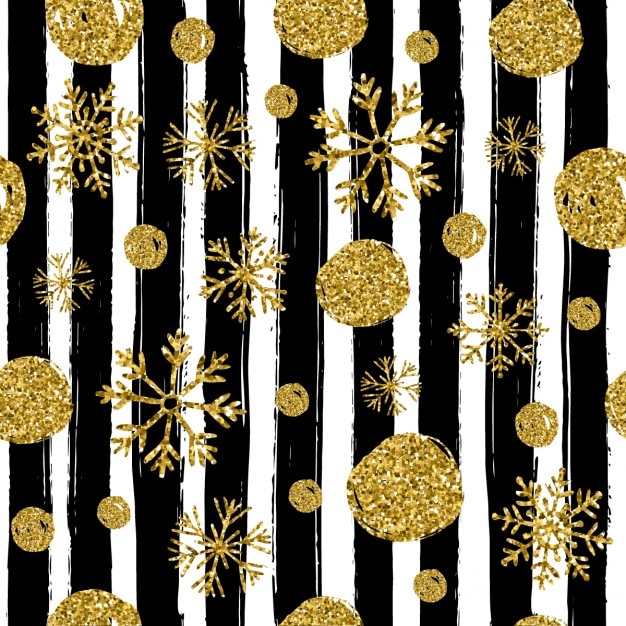 Striped pattern with golden circles and\
snowflakes