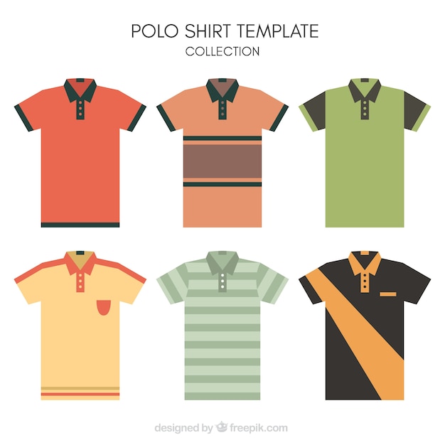 shirt vector template collar Free  Striped Vector collection template polo  Download shirt