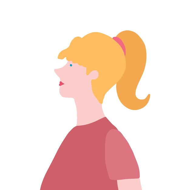 Download Free Vector | Strong blond woman in profile vector