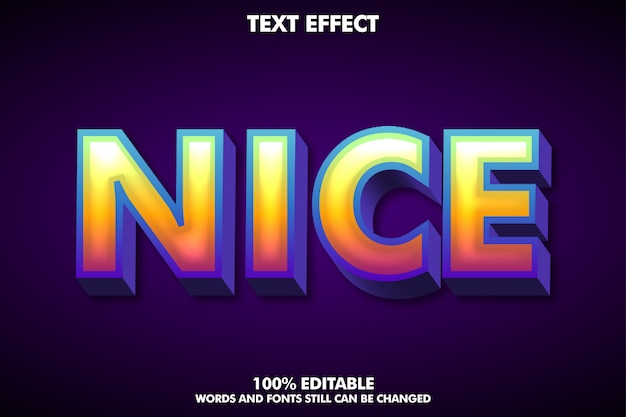 Download Strong bold 3d font effect, cartoon text style template | Premium Vector