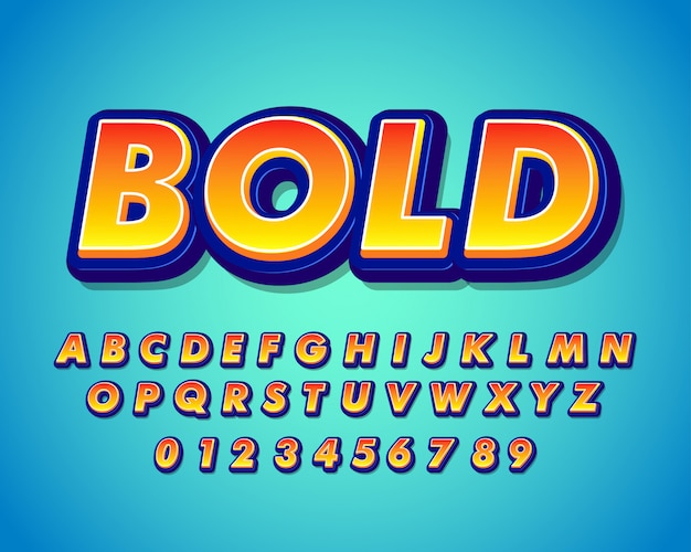 Premium Vector | Strong bold modern font effect