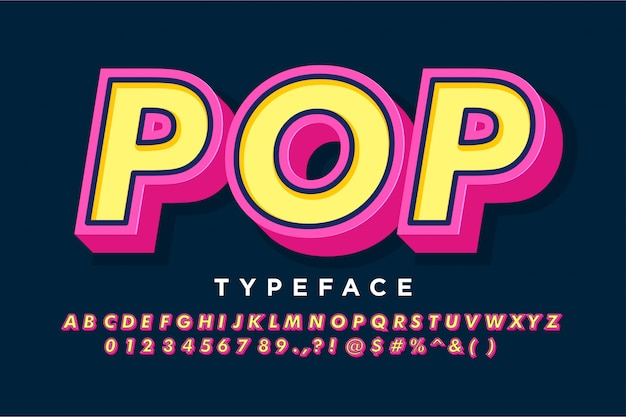 Premium Vector | Strong bold pop art typeface