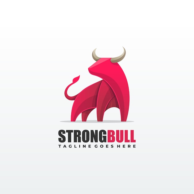 Strong bull illustration vector template Premium Vector