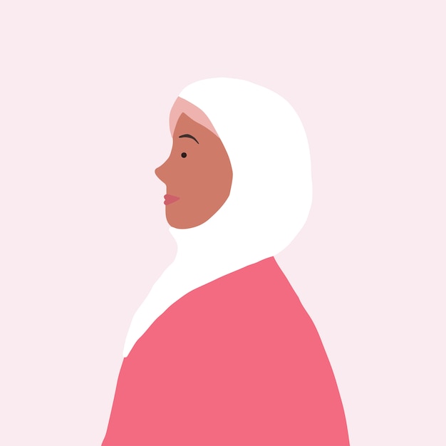 Download Strong muslim woman in profile vector Vector | Free Download