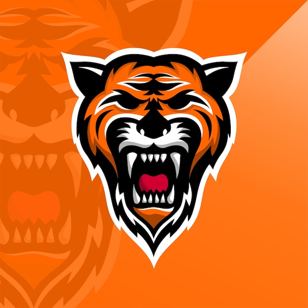 Premium Vector | Strong roaring tiger logo