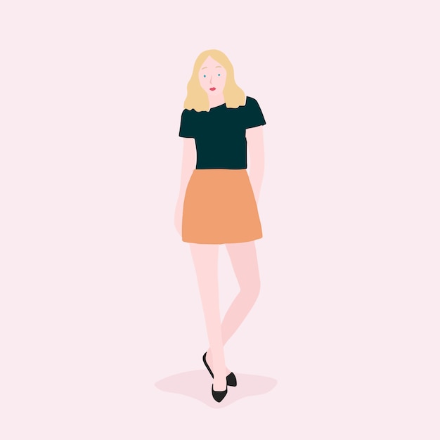 Download Strong woman full body vector | Free Vector