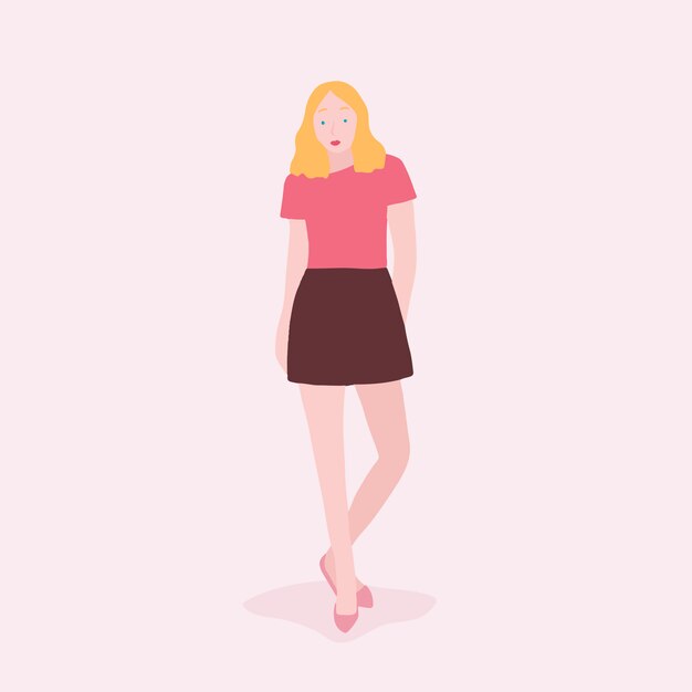 Download Strong woman full body vector | Free Vector