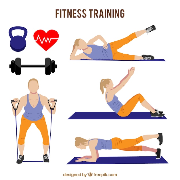 Premium Vector | Strong woman training