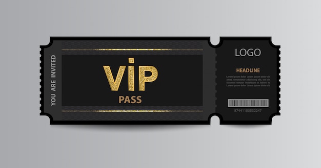 Premium Vector Stub Vip Pass Ticket Stub With Glittering Stripes