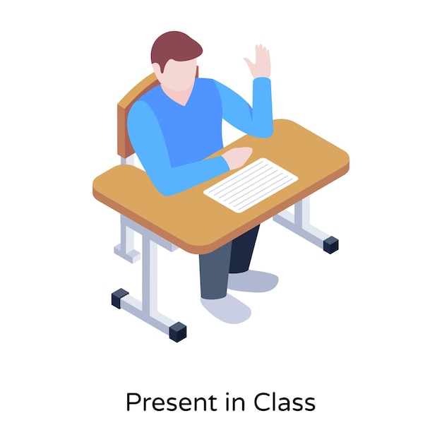 Premium Vector | Student in an examination hall isometric icon