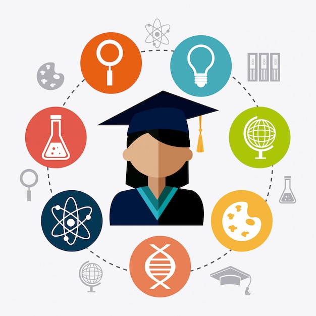 Student graduation design Free Vector