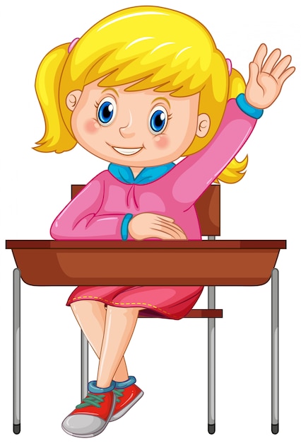 Student Sit On The Chair Free Vector