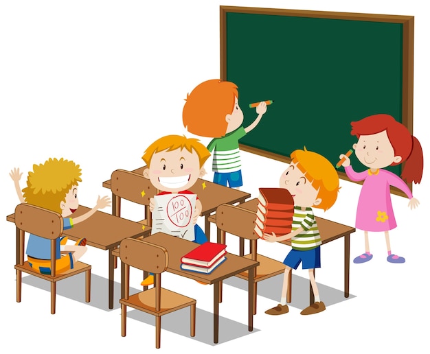 Free Vector | Students in classroom