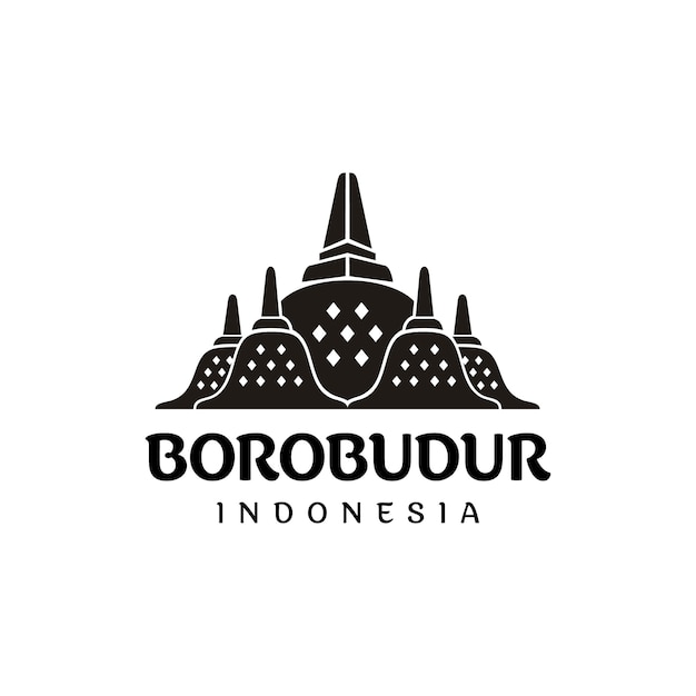 Stupa Of Borobudur Stone Temple Indonesian Heritage Silhouette Logo