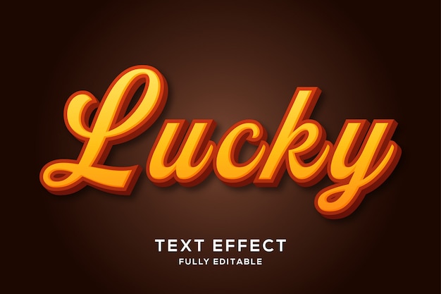 stylish-bold-retro-lucky-text-effect-premium-vector