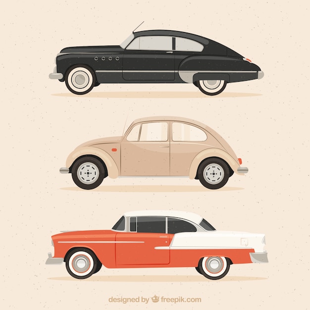 Stylish cars in retro style