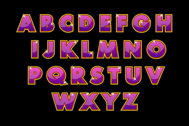 Premium Vector | Stylish purple alphabet . abc color abstract