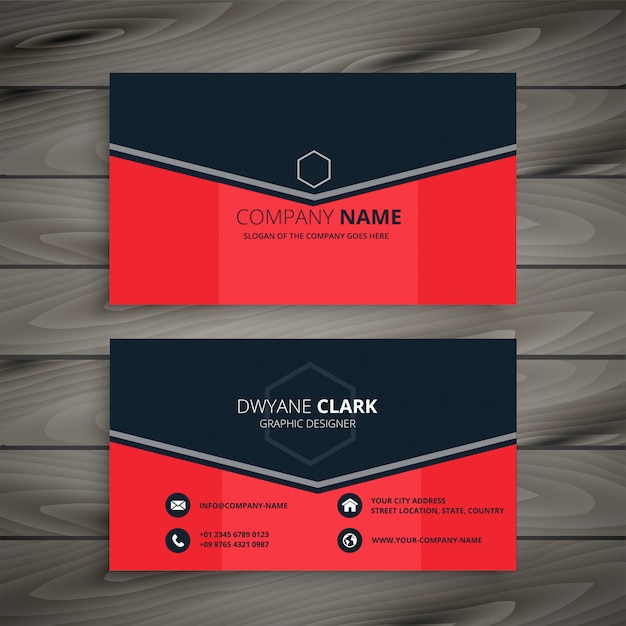 Stylish red company business card design