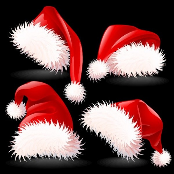 Download Stylish santa claus hats vector Vector | Free Download