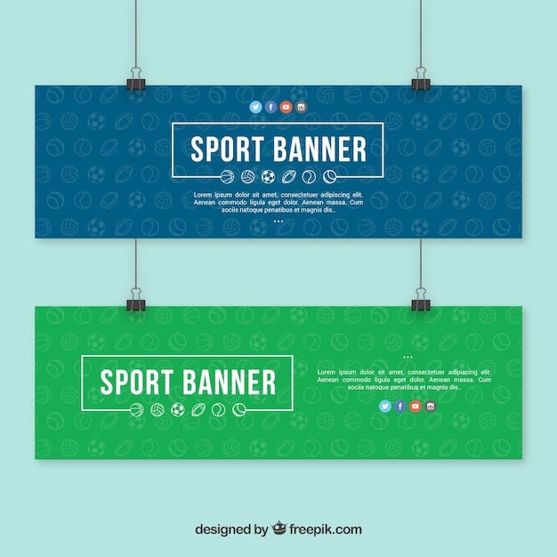 Download Free Vector | Stylish sport banners set