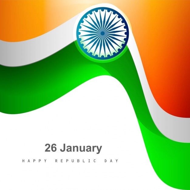 Free Vector | Stylish tricolor wavy indian flag