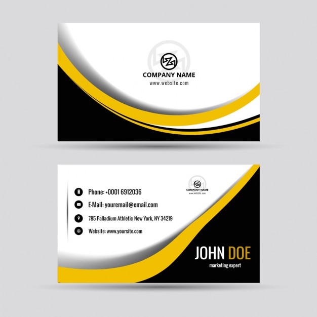 Download Download Vector Stylish Visiting Card With Yellow Details Vectorpicker PSD Mockup Templates