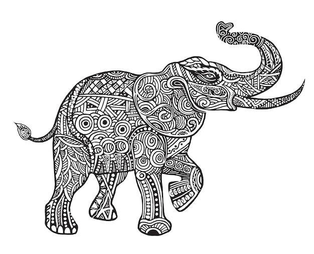 The stylized an elephant | Premium Vector
