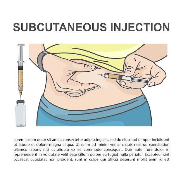 Premium Vector | Subcutaneous injection in stomach medical