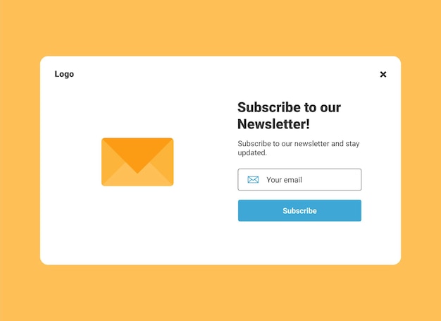 Premium Vector Subscription to newsletter pop up banner template Premium Vector Subscription to newsletter pop up banner template