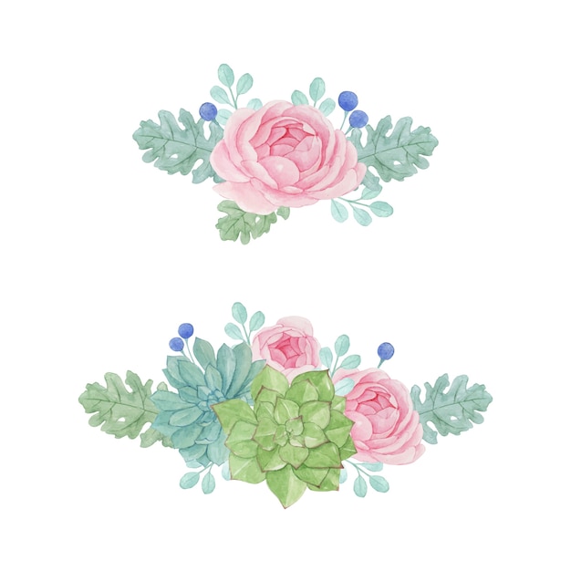 Download Succulent & floral arrangement Vector | Premium Download