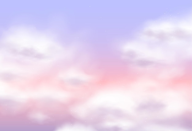 シュガーコットンピンク雲ベクトルデザインの背景 魔法のおとぎ話の背景 ふわふわの空のテクスチャ エレガントなパステル調の装飾の背景 トレンディな壁紙 プレミアムベクター