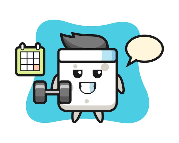 Download Free Sugar Cube Mascot Cartoon Doing Fitness With Dumbbell Cute Style Use our free logo maker to create a logo and build your brand. Put your logo on business cards, promotional products, or your website for brand visibility.